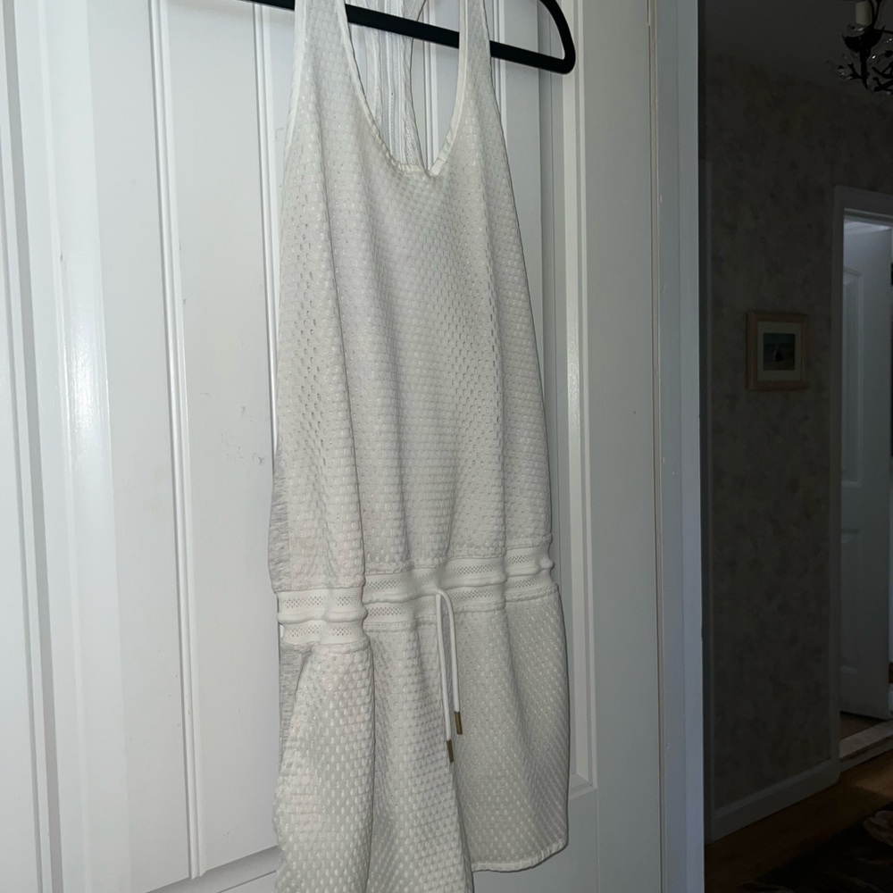 White Textured Women Nike romper - coverup or jumpsuit sporty chic
